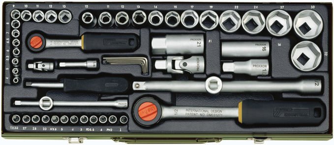 PROXXON 23040 1/4'&1/2' 56 PARÇALI LOKMA VE BİTS TAKIMI