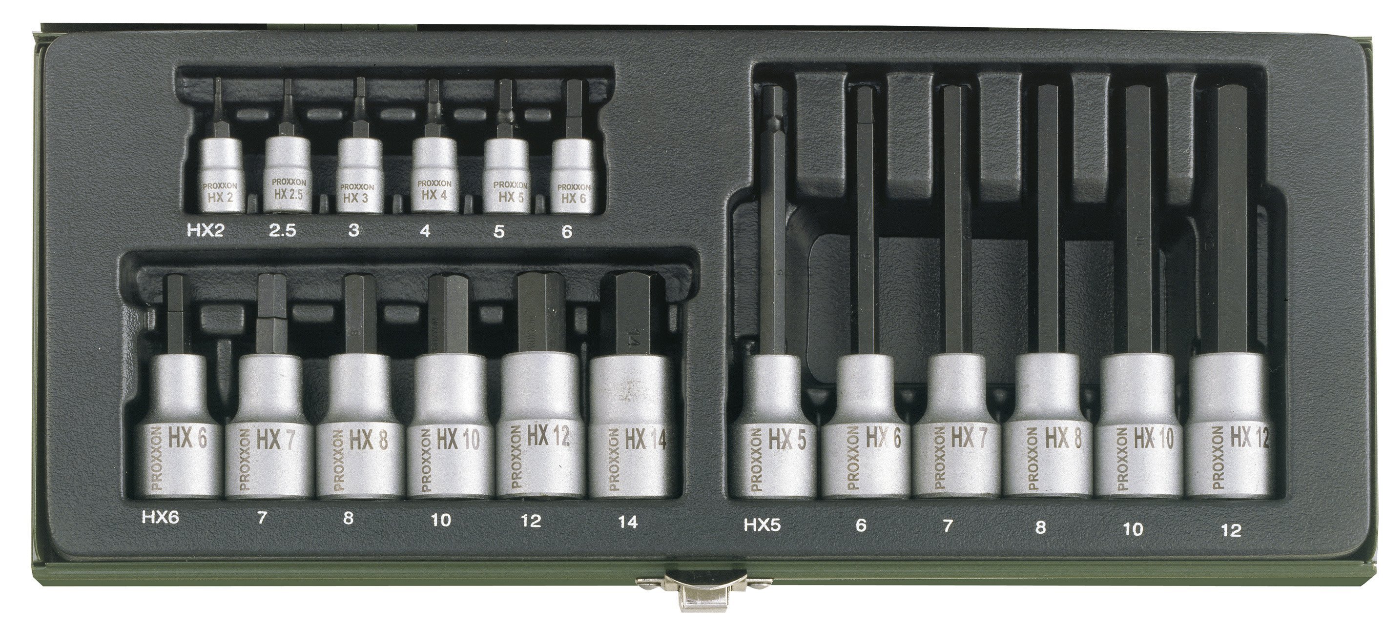 PROXXON 23100 1/4'' & 1/2'' 18 PARÇALI ALLEN LOKMA TAKIMI