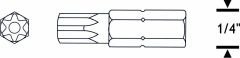 PROSCR SCR03203 - T8-25MM DELİKLİ TORX BİTS UÇ