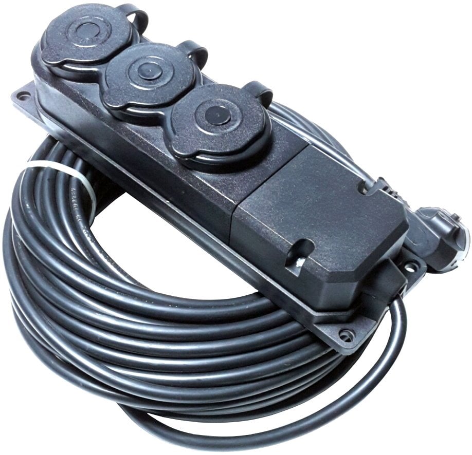TOPART 3 LÜ GRUP PRİZLİ UZATMA KABLOSU 10 mt 3X2,5MM SİYAH