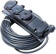 TOPART 3 LÜ GRUP PRİZLİ UZATMA KABLOSU 10 mt 3X2,5MM SİYAH