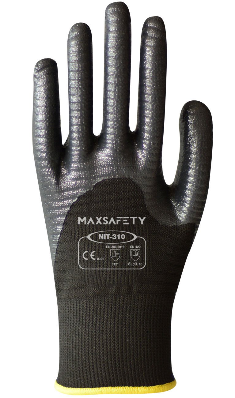 MAXSAFETY NIT-310 3/4 NITRILE COATED GLOVES