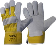 MAXSAFETY PANTER LEATHER PALM GLOVES (YELLOW)