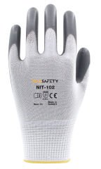 MAXSAFETY NIT-102 NİTRİL KAPLI ELDİVEN (GRİ-BEYAZ)